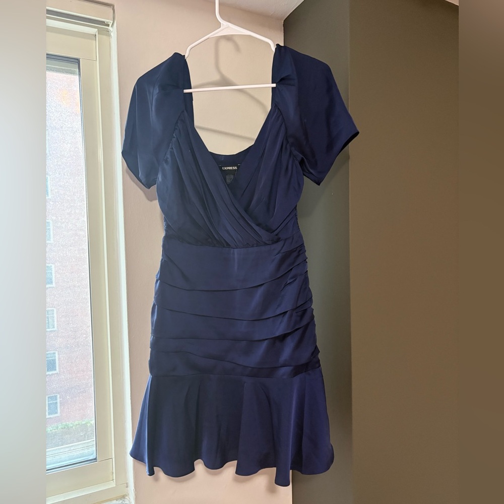 Express Elegant Navy Blue Dress